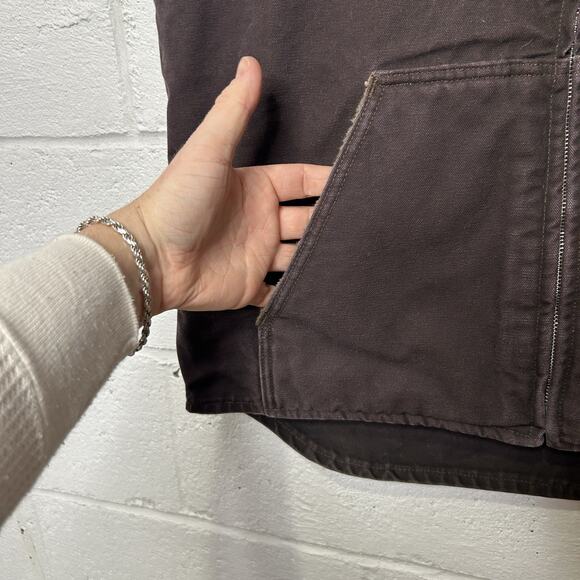 Carhartt Sherpa-Lined Mock-Neck Vest “Dark Brown” V33 DKB - Picture 4 of 8